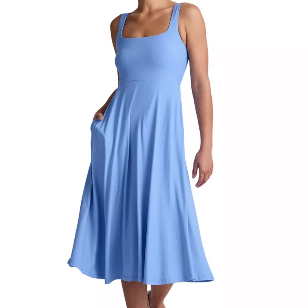 Beyond Yoga Featherweight At The Ready Square Neck Midi Dress